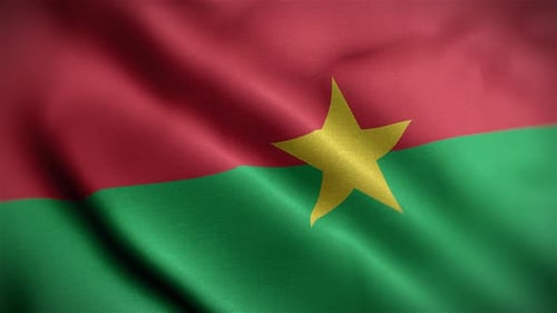 Realistic Waving Flag of Burkina Faso Animation