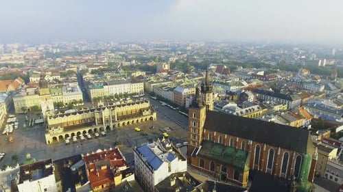 Mary's Church on the Main Square in Historical Center of Krakow, Poland