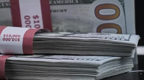Stacks of United States Hundred Dollar Currency