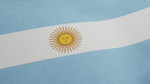 Waving Fabric Flag of Argentina Seamless Loop