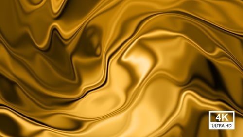 Abstract Flowing Liquid Gold Seamless Loop Background