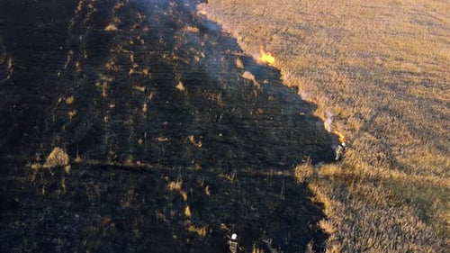 Aerial View Fire Extinguishing