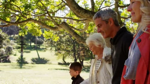 Family Walking Together in the Park