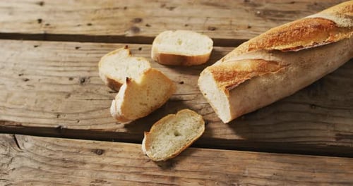 Crusty Bread on Wooden Table