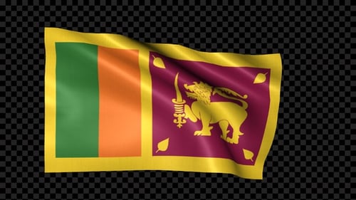 Waving Sri Lanka Flag Animation