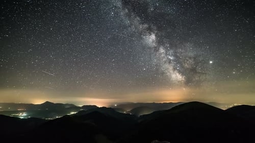 Mountains Milky Way Galaxy Stars