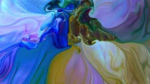 Colorful Flowing Ink Paints Abstract Background