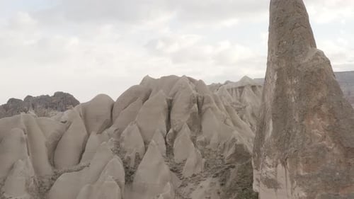 Desert rock canyon with stone massifs