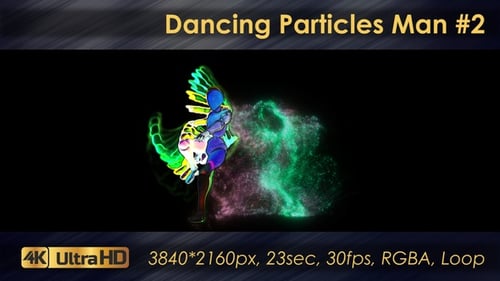 Abstract Neon Particle Dancer Animation