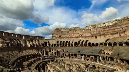 Rome, Italy, Timelapse: Ruins of Colosseum
