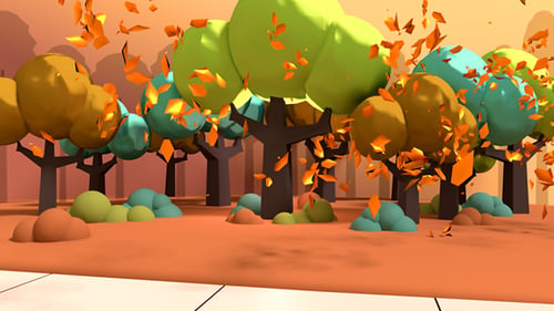 Toon Autumn Leaves Falling In The Park