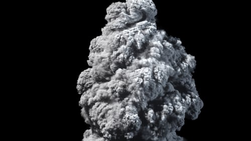 Realistic Dense Smoke Plume Rising Visual Effect