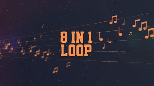 Abstract Glowing Musical Notes and Sparkling Background Animation