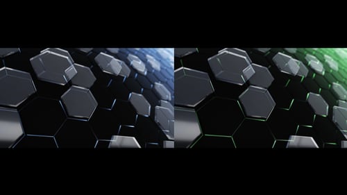 Hexágonos planos de vidro
