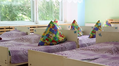 Beds with Pillows in Kindergarten