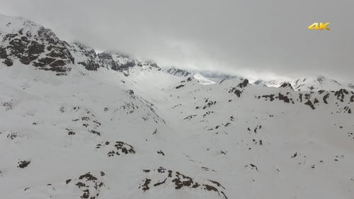 Aerial Snowy Valley