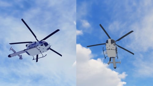 2 Hubschrauber-Szene mit Himmel