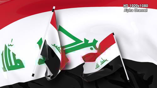 Realistic Waving Iraqi Flag Animation