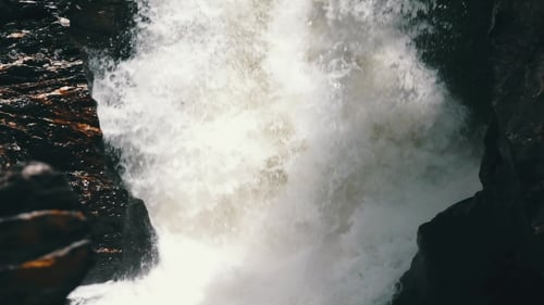 Waterfall In The Lava Fields