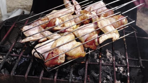 Barbecue Hähnchenflügel Und Beine