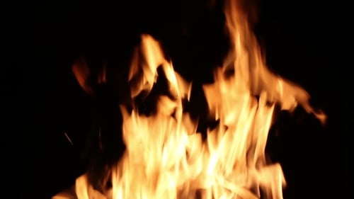 Igniting Fire Isolated On Black Background