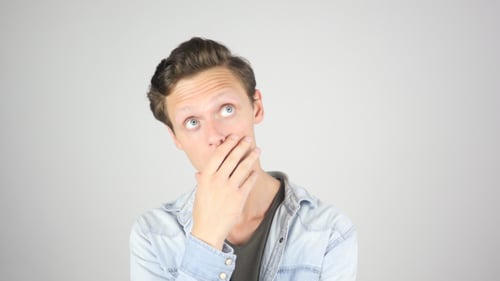 Nachdenklicher depressiver Junge, Braiinstorming