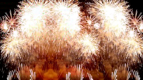 Majestic Fireworks Exploding in the Night Sky