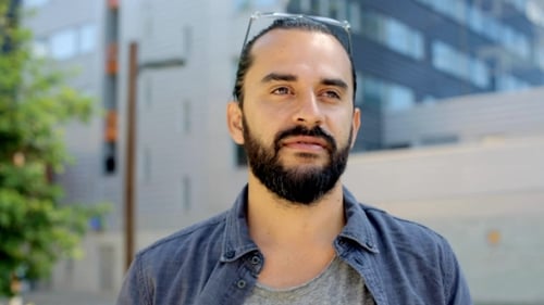 Happy Smiling Man With Beard On City Street 21