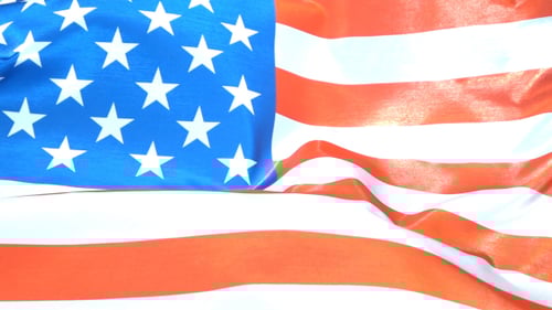 Close Up of the American Flag Waving