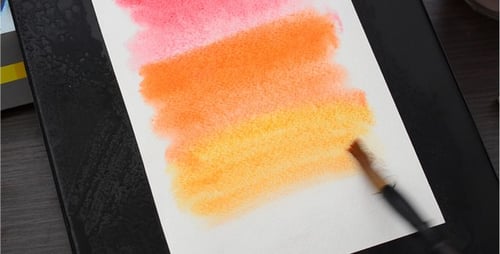 Painting Watercolor Brush Strokes Red, Orange and Yellow