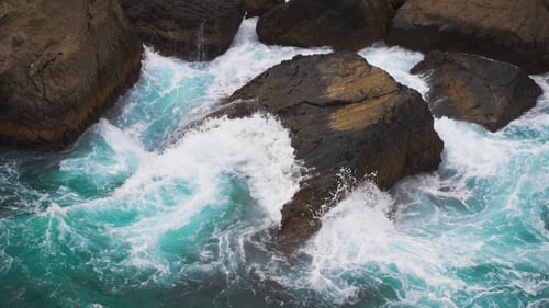 Waves Hitting the Sea Shore