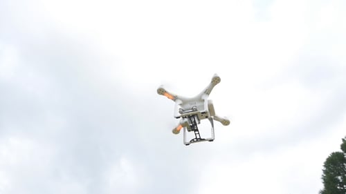 Drone flying in slow motion