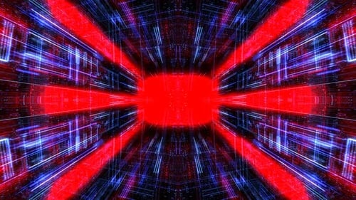 Abstract digital virtual city with technology and connection. 3D render 4K loop