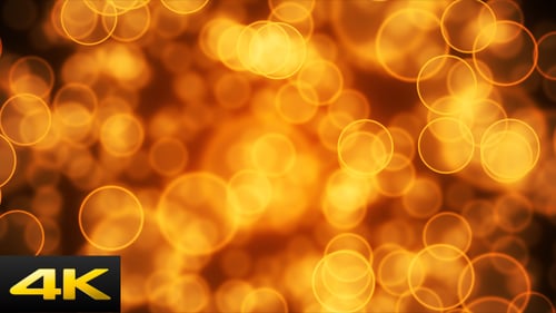 Abstract Golden Glowing Circles Bokeh Background Loop