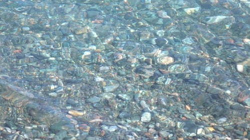 Crystal Water Ripples Over Rocks on Sea Floor