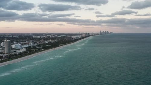Evening Miami Beach Aerial 4K