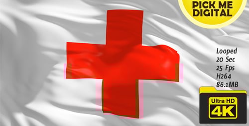 Bandeira da cruz vermelha 4K