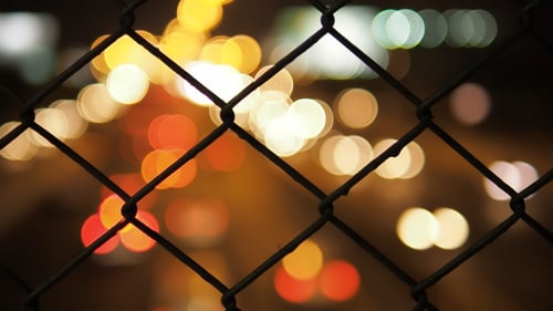 Traffic Lights Through Fence