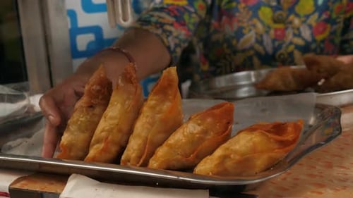 Vegetarischer Snack Samosa