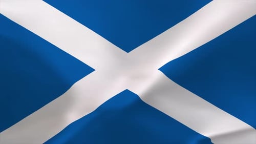 Realistic Waving Flag of Scotland Loop