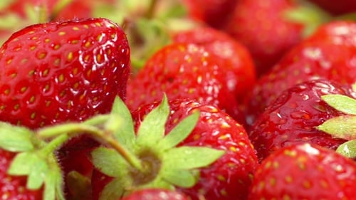 Rote Erdbeeren rotieren.