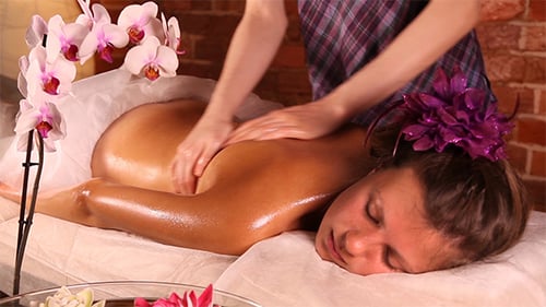 Woman Receiving a Relaxing Spa Massage