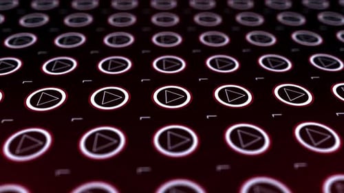 Abstract Geometric Play Button Grid Loop Animation
