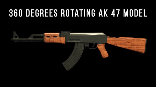Rotating 3D AK-47 Model with Alpha Channel, Elements Motion Graphics ft ...