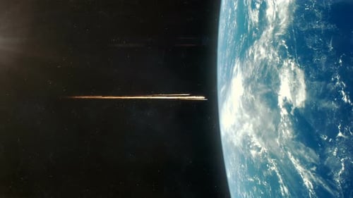 Cinematic Meteoroid Collision with Earth from Space