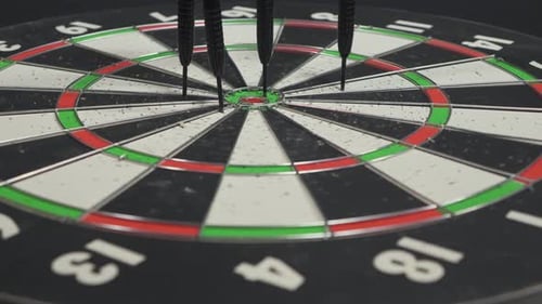 Dart Board Skillful Hit By Arrows
