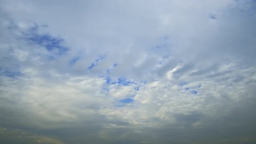 Vibrant blue sky with cloud on a cloudy day time lapse.