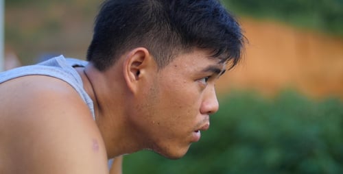 Man Resting After Run