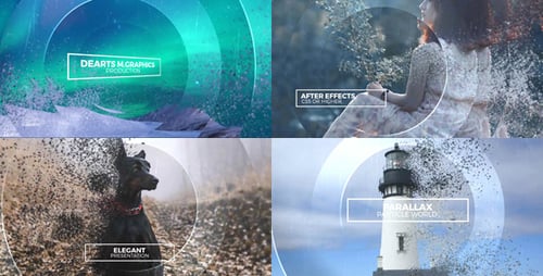 Dynamic Particle Parallax Photo Reveal Opener