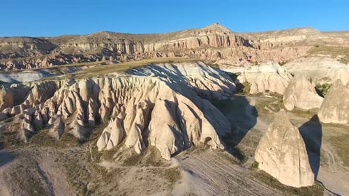 Hoodoos, Fairy Chimneys and Sedimentary Volcanic Rock Formations in Eroded Stone Valley